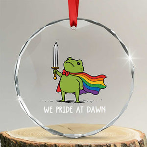 We Pride At Dawn Crystal Glass Ornament Funny LGBT Frog Rainbow Pride Month TS11 Transparent Glass 3'' Circle Print Your Wear