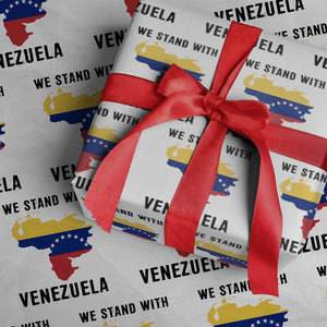 We Stand With Venezuela Wrapping Paper Roll Venezuelan Flag Unity Graphic TS02 White Print Your Wear