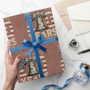 We The People 250 Years Liberty Bell Patriotic Wrapping Paper Roll American Semi-Quincentennial TS02 Mocha Print Your Wear