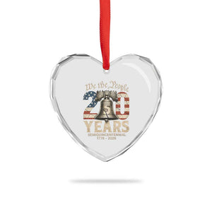 We The People 250 Years Liberty Bell Patriotic Heart Crystal Glass Ornament American Semi-Quincentennial TS02 Print Your Wear