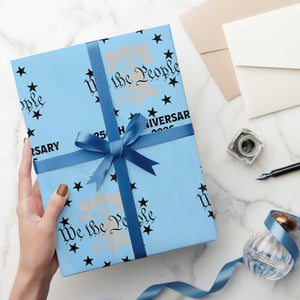 We The People 250th Anniversary Liberty Bell Wrapping Paper Roll USA 1776 to 2026 America Semiquincentennial Celebration