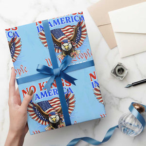 We The People No Kings In America Wrapping Paper Roll 250 Years America Anniversary Vintage American Flag TS12 Light Blue Print Your Wear
