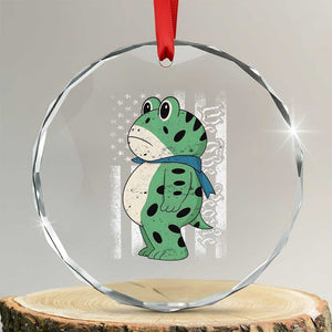We The People Portland Frog Crystal Glass Ornament Patriotic Protest American Flag TS02 Transparent Glass 3'' Circle Print Your Wear