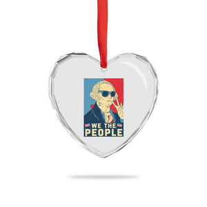 We the People Retro George Washington Heart Crystal Glass Ornament Patriotic American Founding Fathers Peace Sign TS02 Print Your Wear