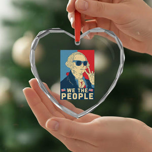 We the People Retro George Washington Heart Crystal Glass Ornament Patriotic American Founding Fathers Peace Sign TS02 Print Your Wear