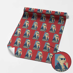 We the People Retro George Washington Wrapping Paper Roll Patriotic American Founding Fathers Peace Sign TS02 Red Print Your Wear