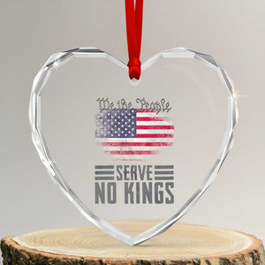 We The People Serve No Kings Heart Crystal Glass Ornament Patriotic Eagle American Flag TS02 Transparent Glass 3'' Heart Print Your Wear