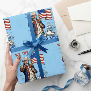 We The People Serve No Kings Wrapping Paper Roll Funny George Washington Protest TS12 Light Blue Print Your Wear