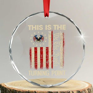 We the People Turning Point Crystal Glass Ornament Vintage American Flag and Freedom Patriotic Eagle TS02 Transparent Glass 3'' Circle Print Your Wear