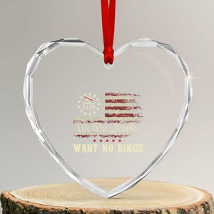 We The People Want No Kings Heart Crystal Glass Ornament Retro June 14th Vintage 1776 Flag Patriotic TS02 Transparent Glass 3'' Heart Print Your Wear