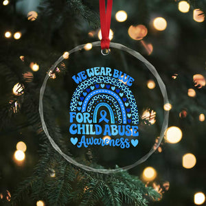 We Wear Blue Child Abuse Prevention Crystal Glass Ornament TS10 Print Your Wear