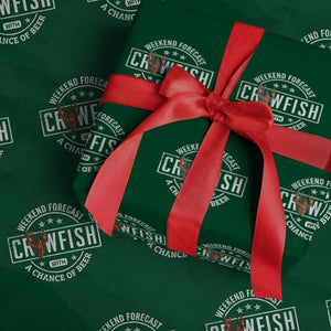 Weekend Forecast Crawfish With A Chance Of Beer Wrapping Paper Roll TS11 Green Print Your Wear