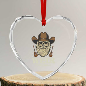 Weir Everywhere Western Skull Guitarist Heart Crystal Glass Ornament Legendary Musician Memorial Retro Tribute for Fans TS02 Transparent Glass 3'' Heart Print Your Wear