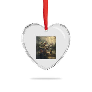 Weird Bass Fish Playing Bass Guitar Heart Crystal Glass Ornament Funny Cursed Meme TS14 Print Your Wear