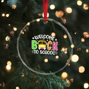 Welcome Back to School Bus Driver Crystal Glass Ornament First Day for School Gifts