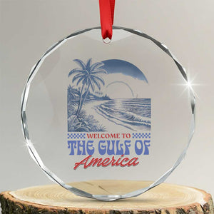 Welcome To America's Gulf Crystal Glass Ornament Retro Vintage Beach TS02 Transparent Glass 3'' Circle Print Your Wear