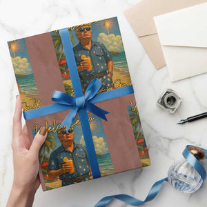 Welcome To Americas Gulf Wrapping Paper Roll Funny Trump Americana Retro Summer Vibe TS02 Mocha Print Your Wear