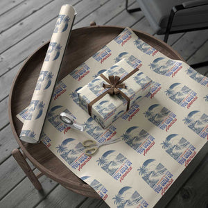 Welcome To America's Gulf Wrapping Paper Roll Retro Vintage Beach TS02 Beige Print Your Wear