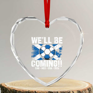 Well Be Coming Soccer Heart Crystal Glass Ornament Scotland Flag Pride Football Fans TS02 Transparent Glass 3'' Heart Print Your Wear