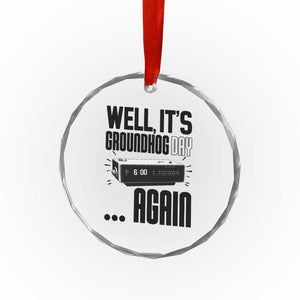 Well Its Groundhog Day Again Crystal Glass Ornament Funny Woodchuck Groundhog TS11 Print Your Wear
