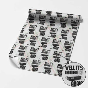 Well Its Groundhog Day Again Wrapping Paper Roll Funny Woodchuck Groundhog TS11 Christmas Plaid Print Your Wear