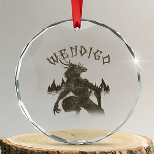 Wendigo Crystal Glass Ornament Horror Cryptid Occult Dark Fantasy TS10 Transparent Glass 3'' Circle Print Your Wear
