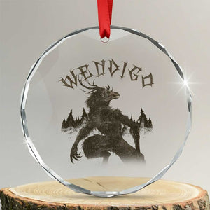 Wendigo Crystal Glass Ornament Horror Cryptid Occult Dark Fantasy TS10 Transparent Glass 3'' Circle Print Your Wear