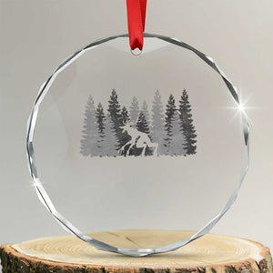 Wendigo Crystal Glass Ornament Mountain Trees Cryptid Occult Dark Fantasy TS10 Transparent Glass 3'' Circle Print Your Wear
