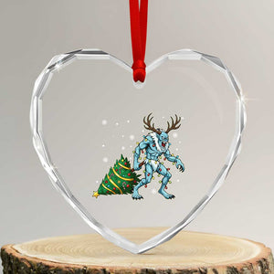 Wendigo Monster Heart Crystal Glass Ornament Cryptid Mythical Christmas TS14 Transparent Glass 3'' Heart Print Your Wear