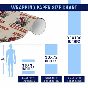 Western Black Santa Merry Buckin Christmas Wrapping Paper Roll Funny Rodeo TS12 Print Your Wear