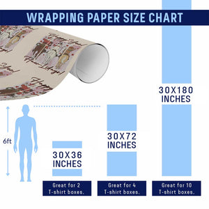 Western Christmas Horse Rider Wrapping Paper Roll Happy Yee Haw Lidays TS12 Print Your Wear