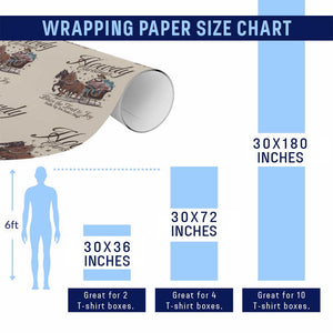 Western Christmas Wrapping Paper Roll Howdy Christmas Blaze The Trail To Joy Cowboy Santa TS11 Print Your Wear