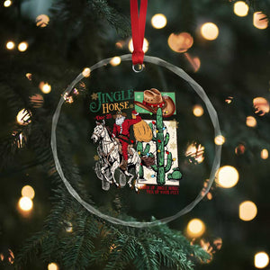 Western Xmas Crystal Glass Ornament Jingle Horse Pick Up Your Feet Cowboy Santa Rider TS09 Print Your Wear