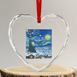Whale Christmas Heart Crystal Glass Ornament Stary Night Van Gogh Christmas TS14 Transparent Glass 3'' Heart Print Your Wear