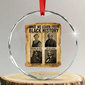 What We Learn From Black History Crystal Glass Ornament Vintage African American Leaders TS12 Transparent Glass 3'' Circle Print Your Wear