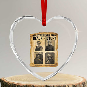 What We Learn From Black History Heart Crystal Glass Ornament Vintage African American Leaders TS12 Transparent Glass 3'' Heart Print Your Wear