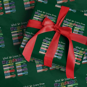 What We Learn From Black History Wrapping Paper Roll African American Pride TS11 Green Print Your Wear