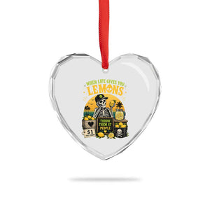 When Life Gives You Lemons Throw Them At People Heart Crystal Glass Ornament Skeleton Lemon Jokes
