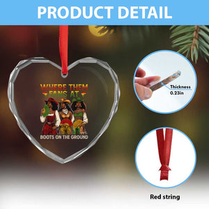 Where Them Fans At Boots On The Ground Heart Crystal Glass Ornament Black African American Cowgirl Western Country Rodeo TS10 Print Your Wear