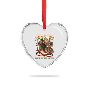 Where Them Fans At Boots On The Ground Heart Crystal Glass Ornament Black Cowgirl Western Pride TS10 Print Your Wear