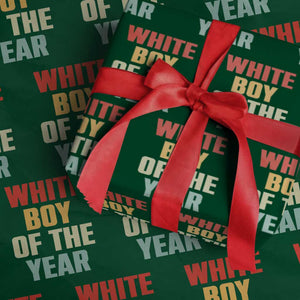 White Boy Of The Year Wrapping Paper Roll Funny Statement TS14 Green Print Your Wear