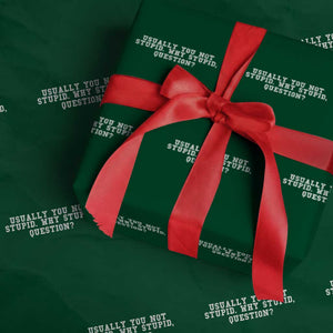 Why Stupid Questions Wrapping Paper Roll Funny Sci Fi Book TS10 Green Print Your Wear