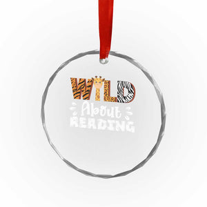 Wild About Reading Crystal Glass Ornament Cute Animal Print Reading Lover Kids Teachers TS10 Print Your Wear