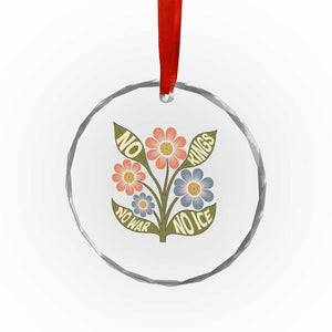 Wildflower Freedom Protest Crystal Glass Ornament No Kings No Wars No Ice TS12 Print Your Wear