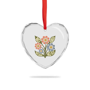 Wildflower Freedom Protest Heart Crystal Glass Ornament No Kings No Wars No Ice TS12 Print Your Wear