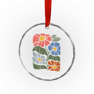 Wildflower Protest Crystal Glass Ornament We The People Serve No Kings TS12 Print Your Wear