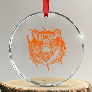 Wildlife Grizzly Bear Chicago Lover Crystal Glass Ornament TS11 Transparent Glass 3'' Circle Print Your Wear