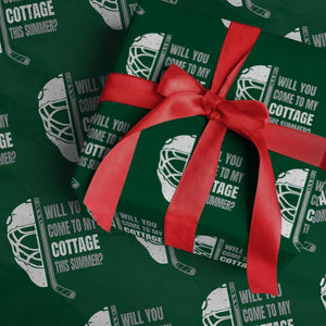 Will You Come To My Cottage This Summer Wrapping Paper Roll Retro LGBT Romance Hockey Fan TS10 Green Print Your Wear