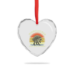 Wish I Lacked Critical Thinking Skills Y'all Seem So Happy Heart Crystal Glass Ornament Retro Jimothy Raccoon Sarcastic Quote Gift