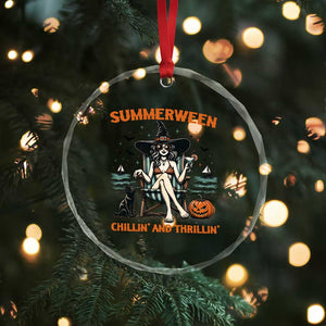 Witchy Beach Summerween Vacation Crystal Glass Ornament Chillin And Thrillin TS12 Print Your Wear